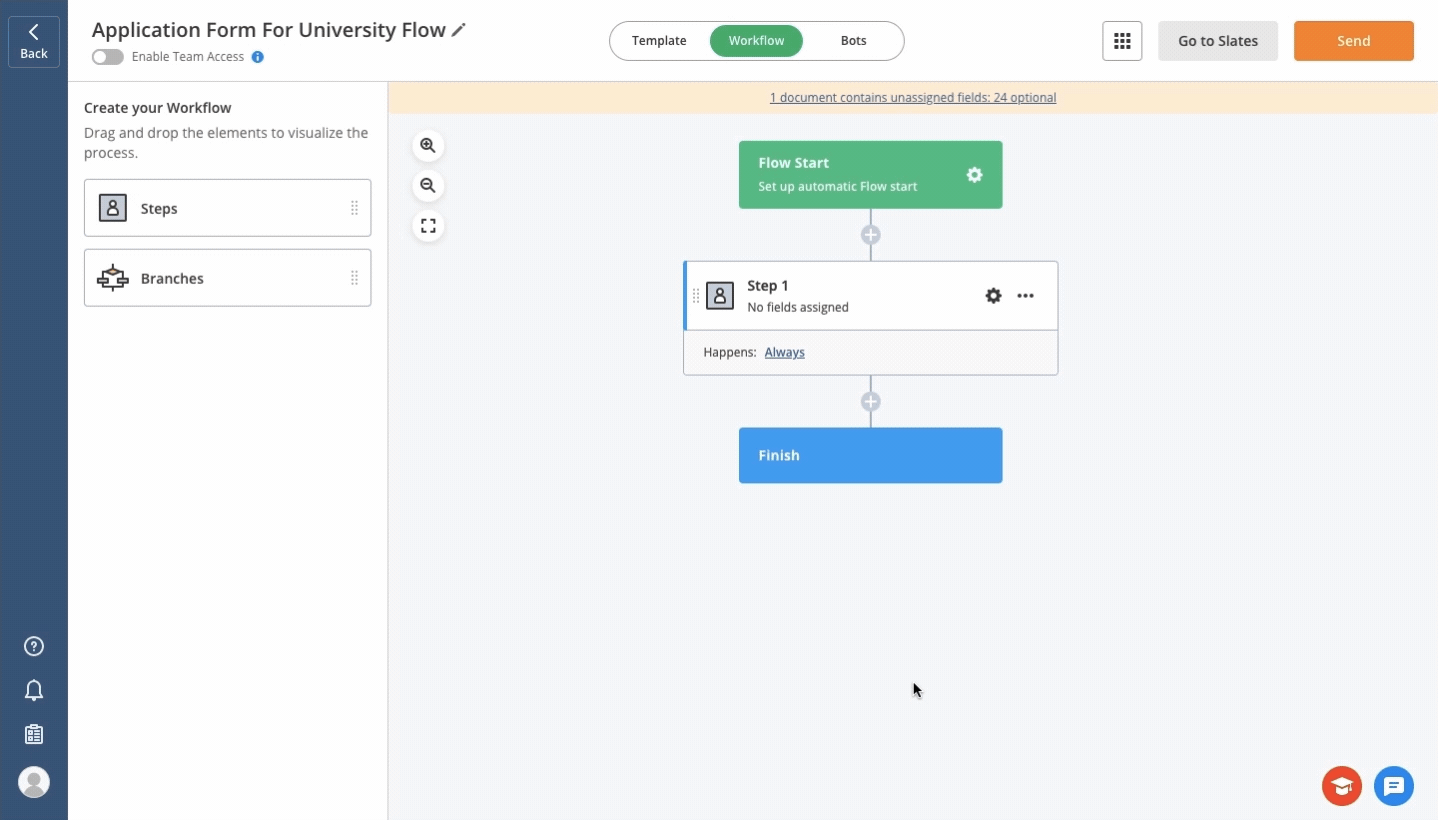 Application Form For University Flow by airSlate - workflow visualization Application Form For University Flow by airSlate - workflow visualization