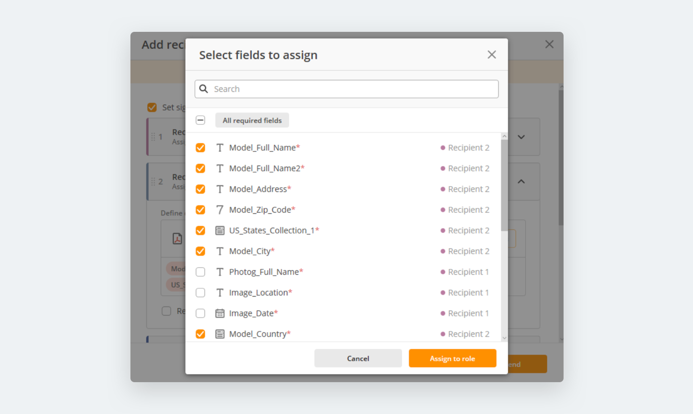 Select fields to assign in airSlate Select fields to assign in airSlate