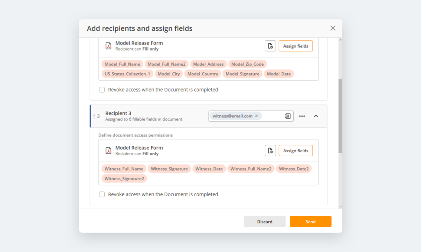 Add recipients and assign fields in airSlate Add recipients and assign fields in airSlate