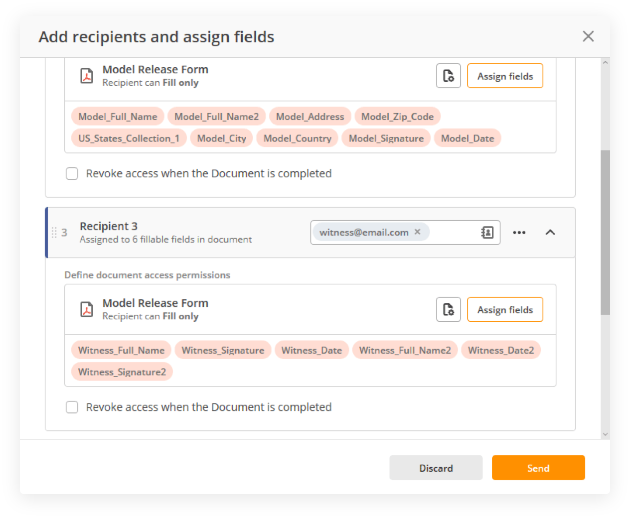 Add recipients and assign fields in airSlate Add recipients and assign fields in airSlate