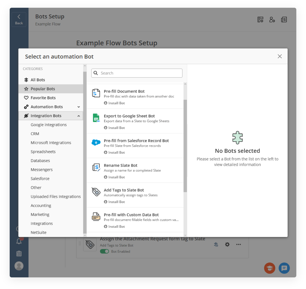 Select Bots in airSlate - example Flow Select Bots in airSlate - example Flow