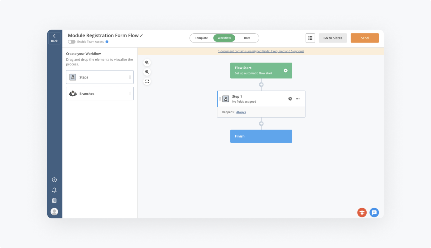Module Registration Form Flow by airSlate - workflow visualization Module Registration Form Flow by airSlate - workflow visualization